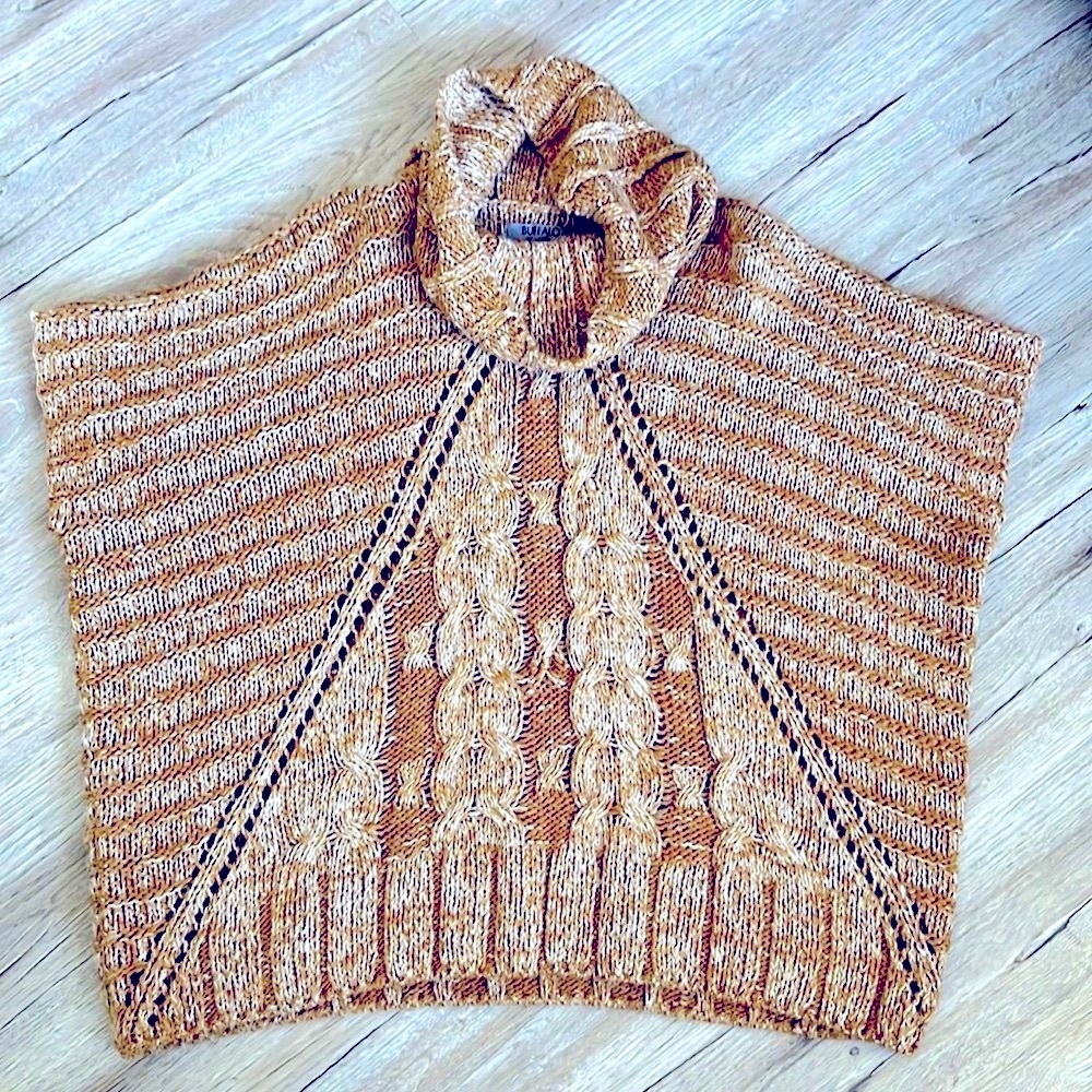 Buffalo—chunky poncho style tan sweater SP